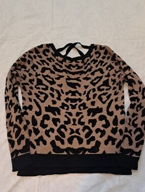 Ricki's Leopard-Print Crewneck Sweater - Black & Tan